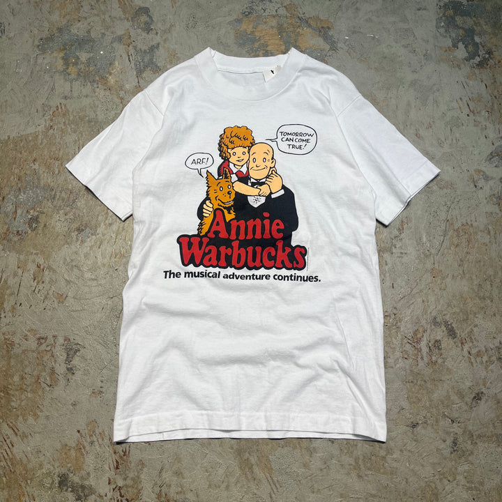 古着 Annie warbucks/アニー/ミュージカル/ヴィンテージ シングルステッチ プリントTシャツ/サイズL相当