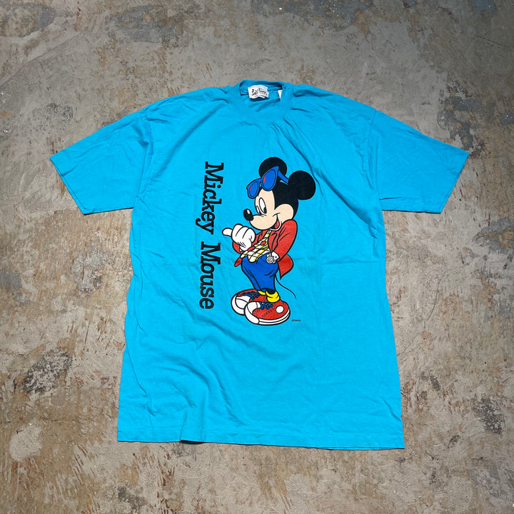 古着 90's~ カナダ製 DiSNEY/ディズニー ミッキーマウス /ヴィンテージ シングルステッチ キャラクター Tシャツ/サイズF(XL相当)