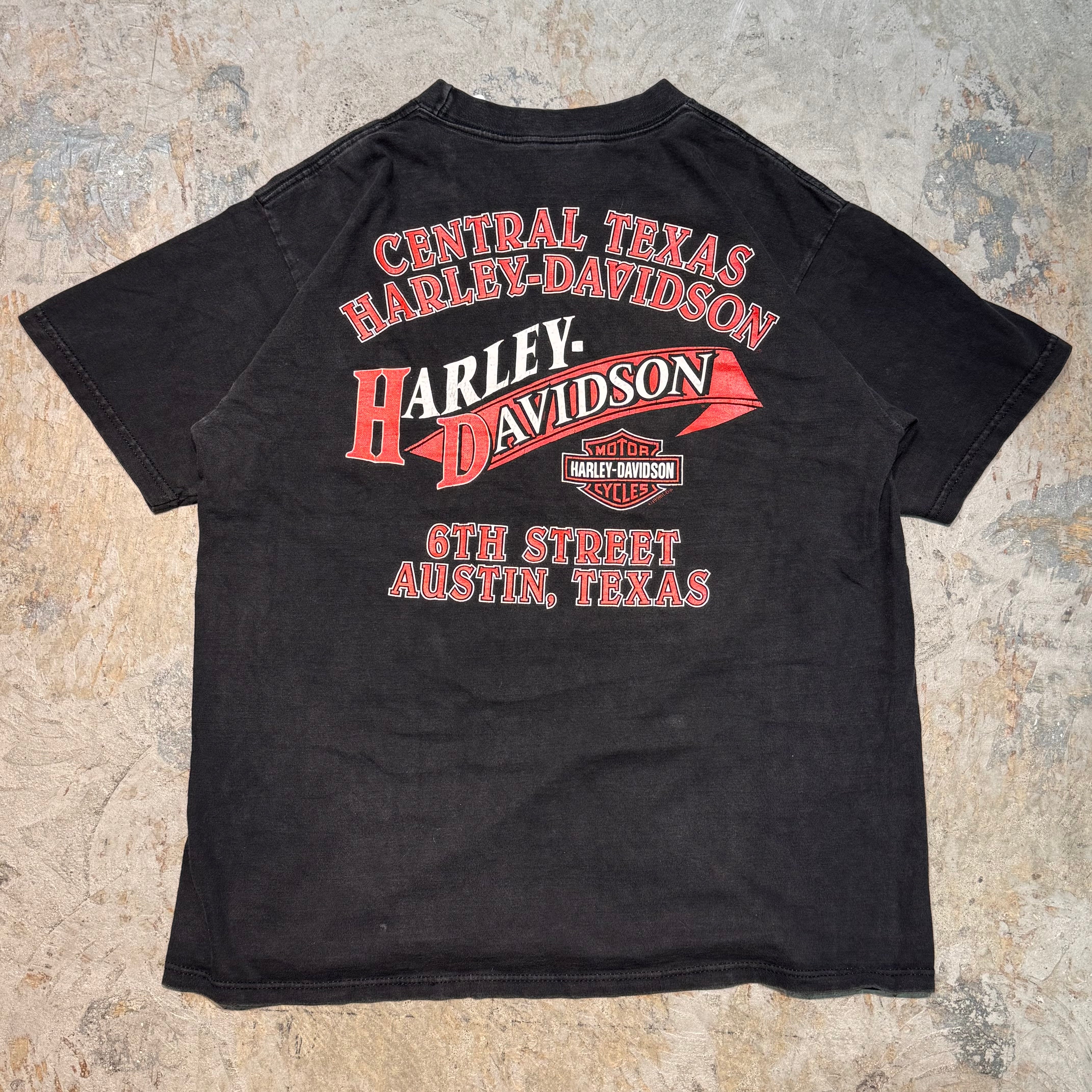 HARLEY−DAVIDSON S/S TEE 古着 USA製　Ｌ HARLEY-DAVIDSON ハーレーダビッドソン Tシャツ L ブラック USA