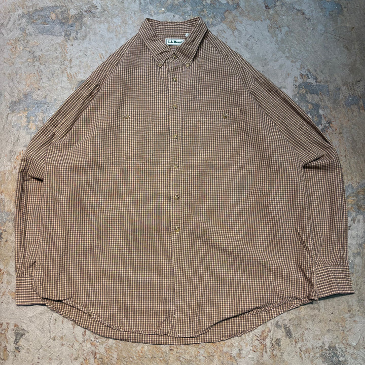 古着 L.L.Bean/ エルエルビーン/ ボタンダウン長袖シャツ/ チェック柄/ サイズXL