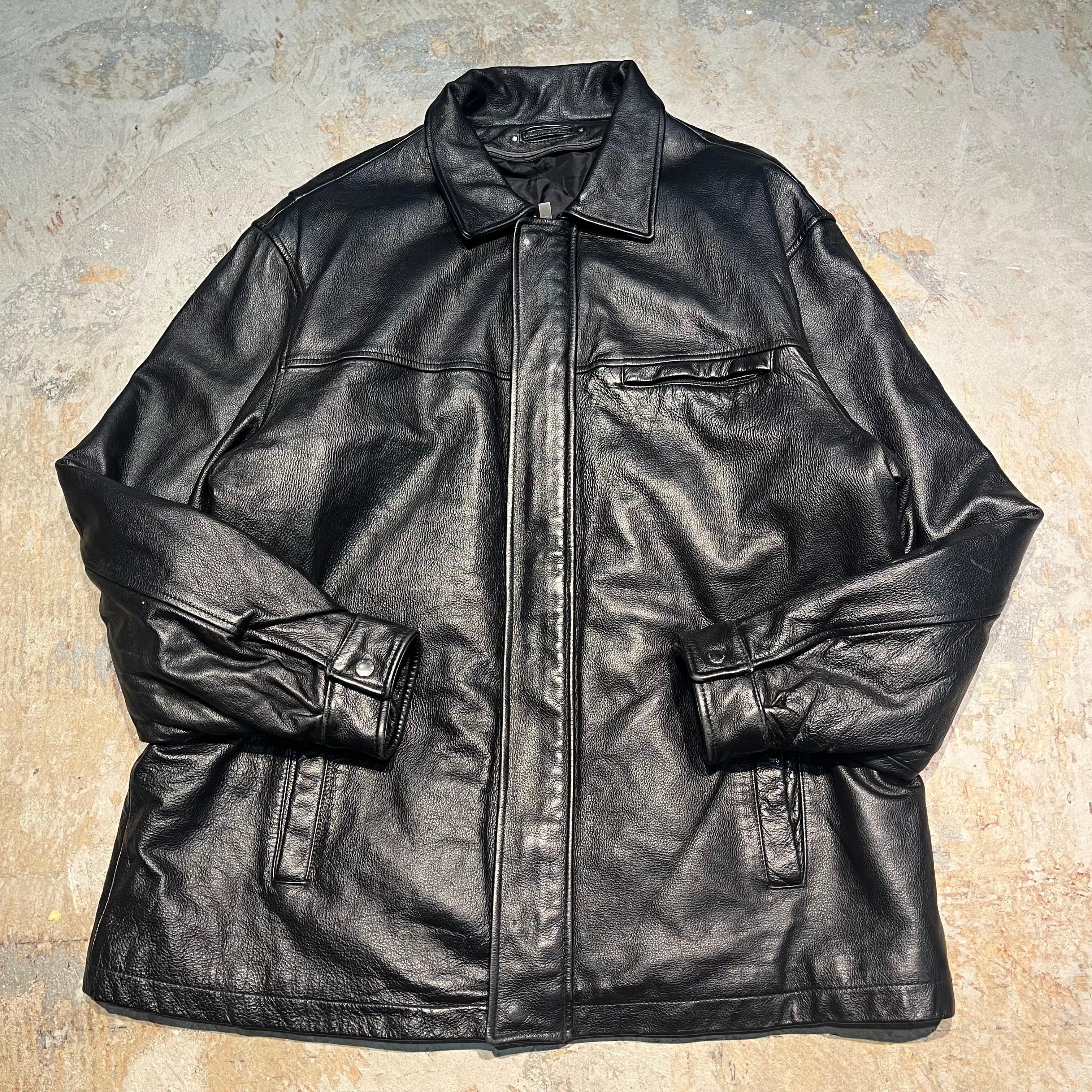 3448 古着 WILSONS LEATHER/ウィルソンズ/zip up lether jacket/ジップ