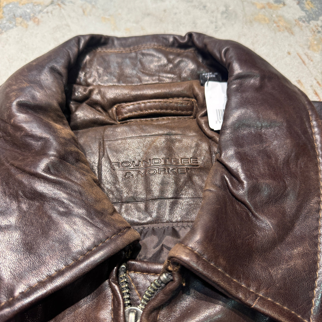 古着 USAVINTAGE/ジップアップレザージャケット/ サイズL