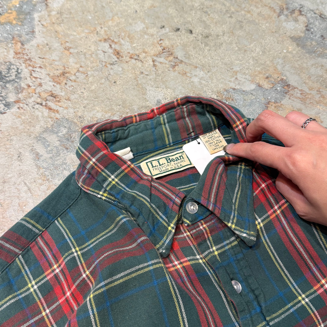 미국 80 년대 L.L.Bean/L.Bean/L.Bean/L.Bean/L.Bean/Checked Shirt/Size XL에서 만든 의류