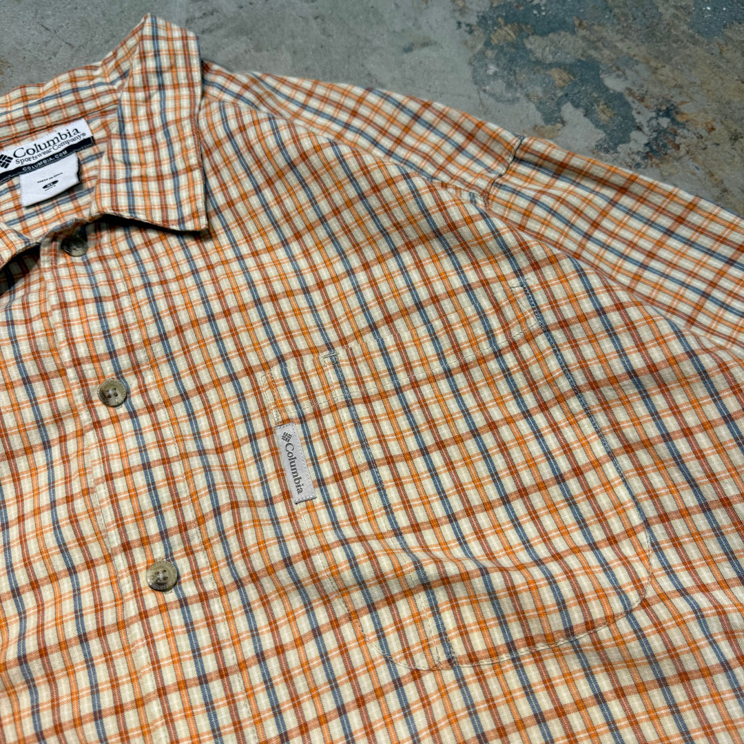 Used clothing Columbia/ Columbia/ Short sleeve shirt/ Checkered pattern/ Remake/ Size XL