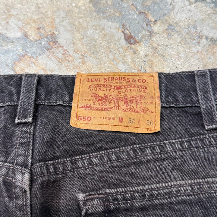 二手衣USA制98's Levi's /李维斯/黑色牛仔裤/ 550/实际尺寸32×29