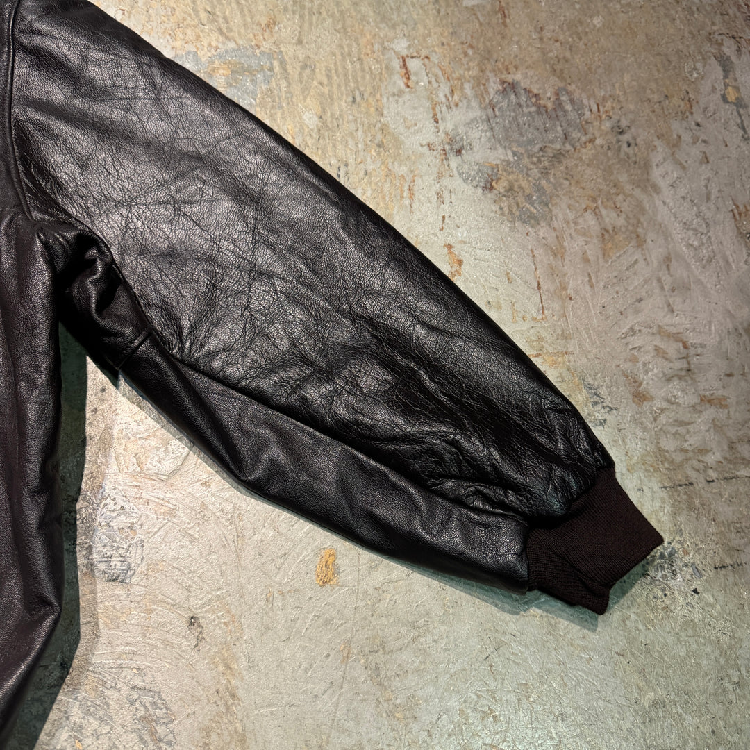 古着 USA製 80's L.L.Bean/エルエルビーン/ジップアップレザージャケット/ サイズXXL