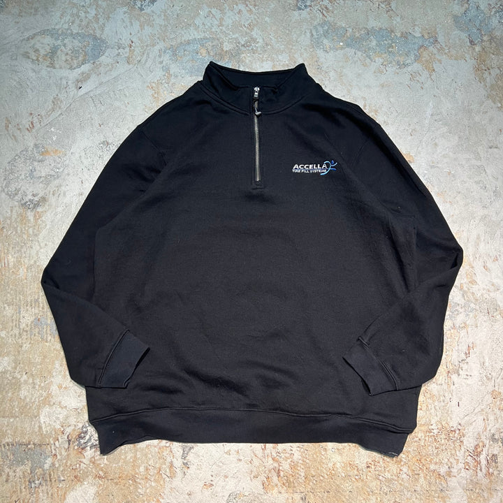 #3455 古着 Unknow/Half zip sweat/ハーフジップスウェット/企業ロゴ/サイズ2XL