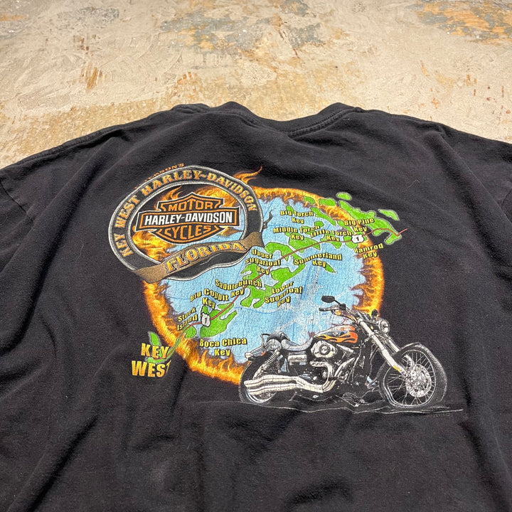 古着 Harley-Davidson/ハーレー ダビッドソン フロリダ州 キー･ウェスト コンク共和国 プリントTシャツ サイズXXL