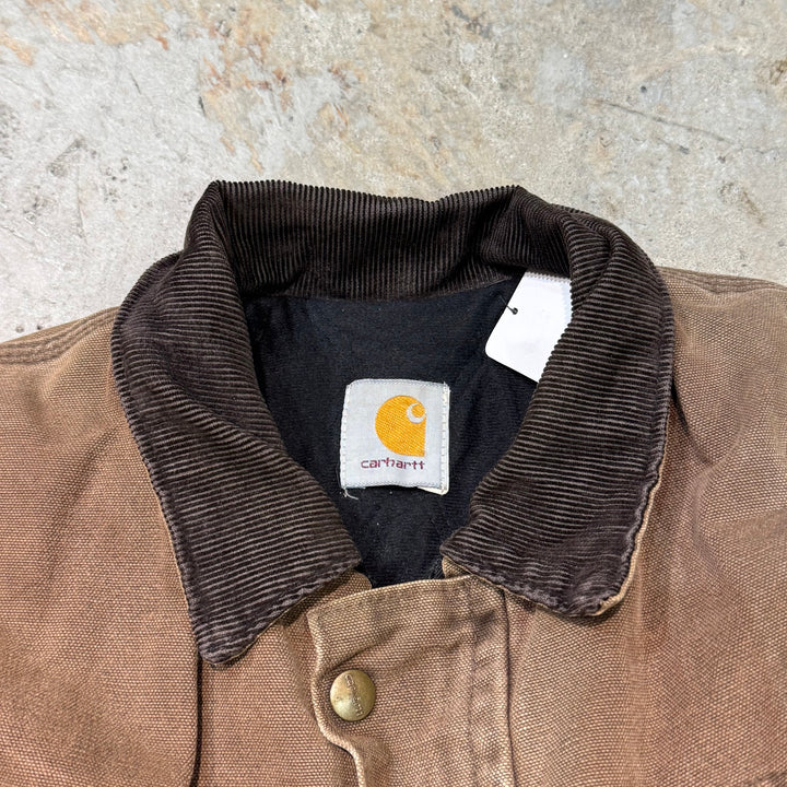 중고 의류 Carhartt/ Choa 코트/ 오리 직물/ 코듀로이 칼라/ 안감 담요/ 크기 3xl에 해당합니다.