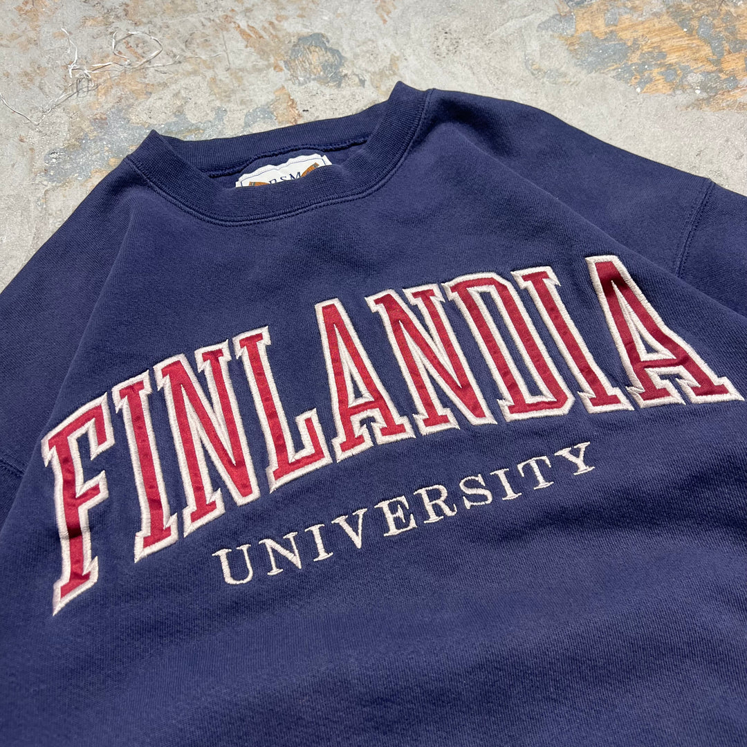 #3953 古着 unknow/Crew neck sweat/クルーネックスウェット/FINLANDIA UNIVERSITY/サイズL