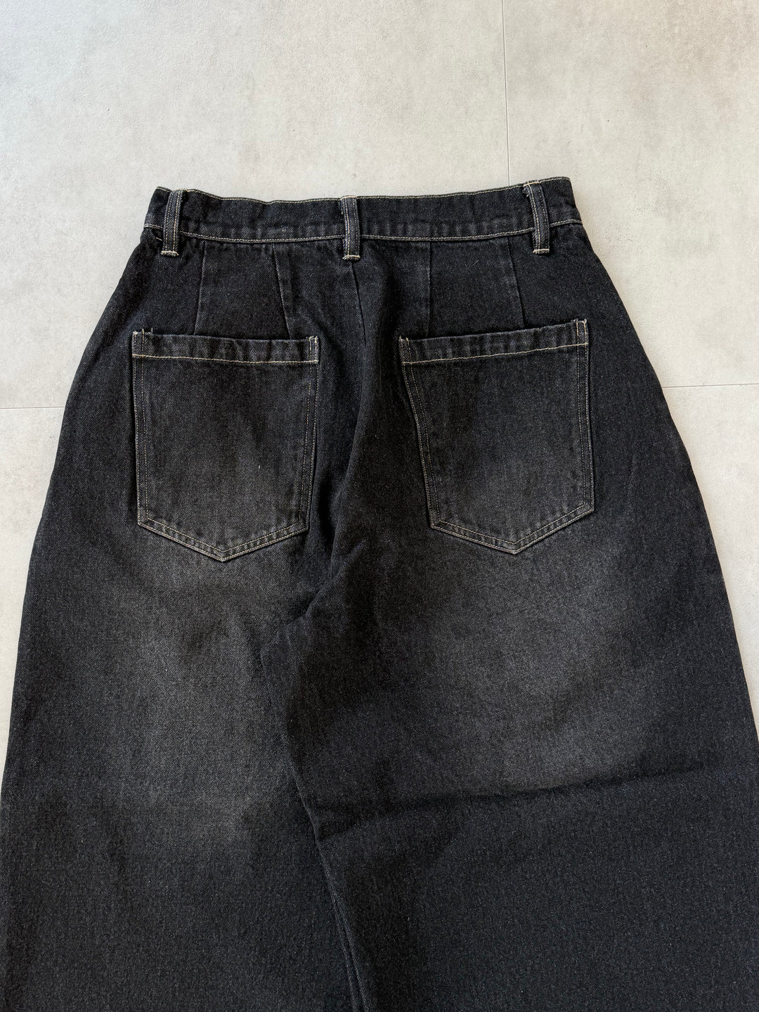 2タックウォッシュデニムワイドパンツ/セットアップ着用可