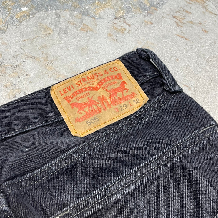 #4767 古着 LEVI’S/リーバイス/505/Black denim pants/ブラックデニムパンツ/サイズ29×32