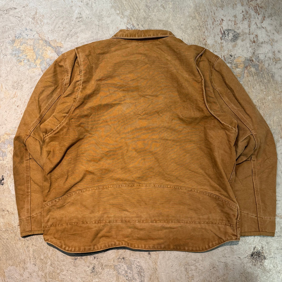 중고 의류 Carhartt/ Berwick 재킷/ 오리 직물/ 보아 라이닝/ 회사 로고/ 크기 XL