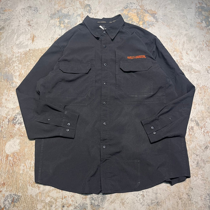 #4365 古着 Harley-Davidson ハーレーダビッドソン/Long Sleeve Work Shirt/長袖ワークシャツ/サイズXL