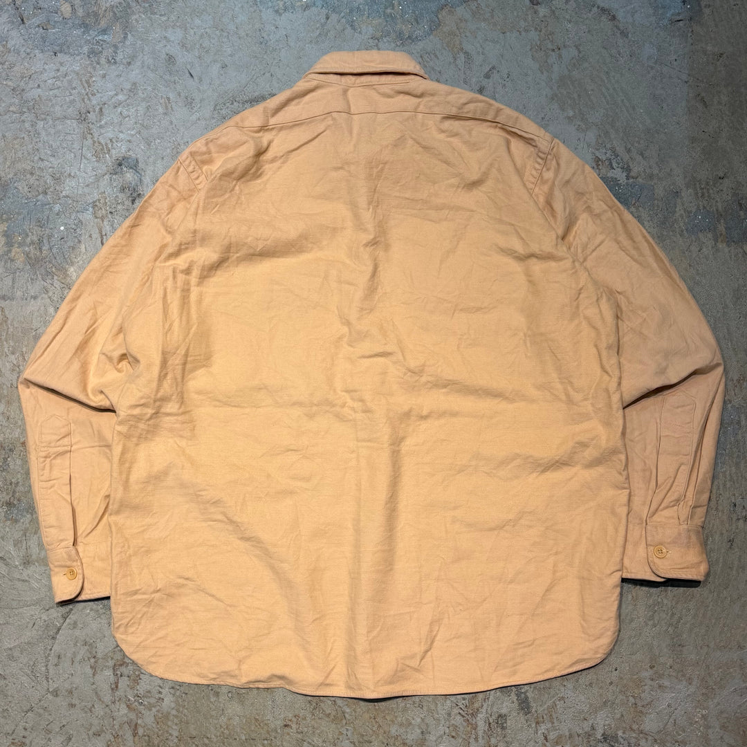 古着 USA製 80's~90's  L.L.Bean/エルエルビーン/無地/長袖シャツ/サイズL相当