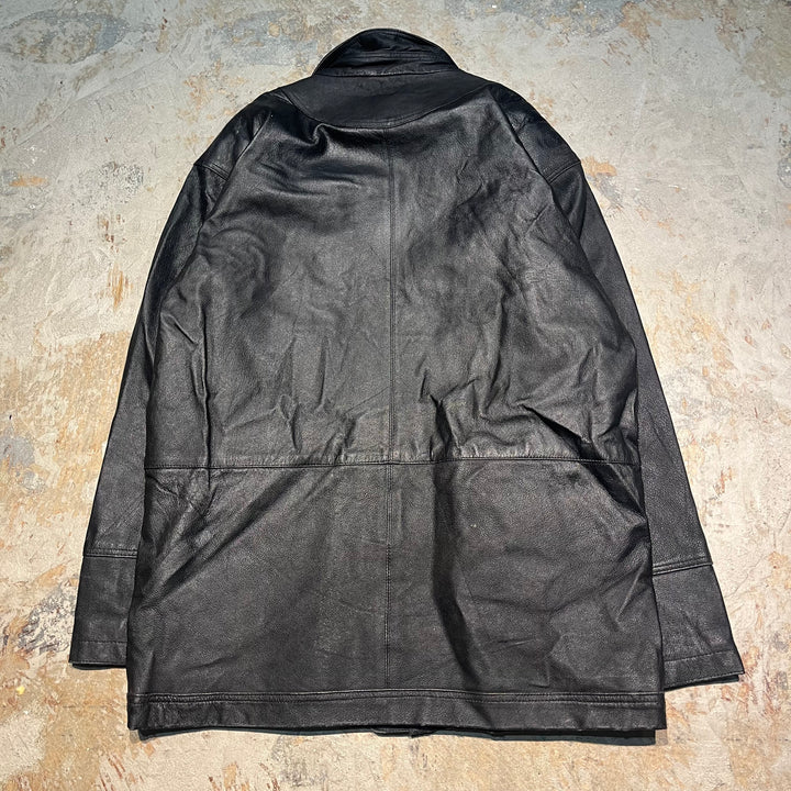 #3449 古着 unknow/zip up lether jacket/ジップアップレザージャケット/サイズS