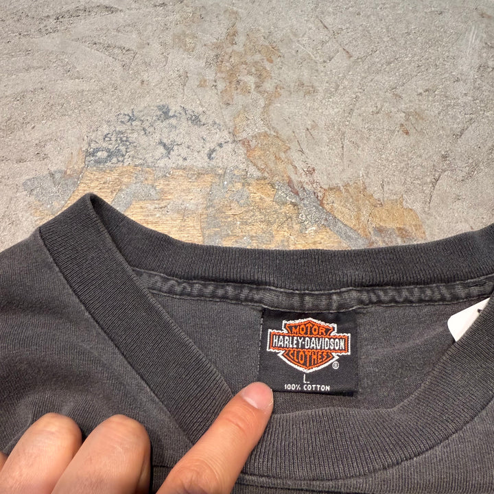 Used clothing Made in USA 90's Harley-Davidson/Harley-Davidson/Printed T-shirt/Size L
