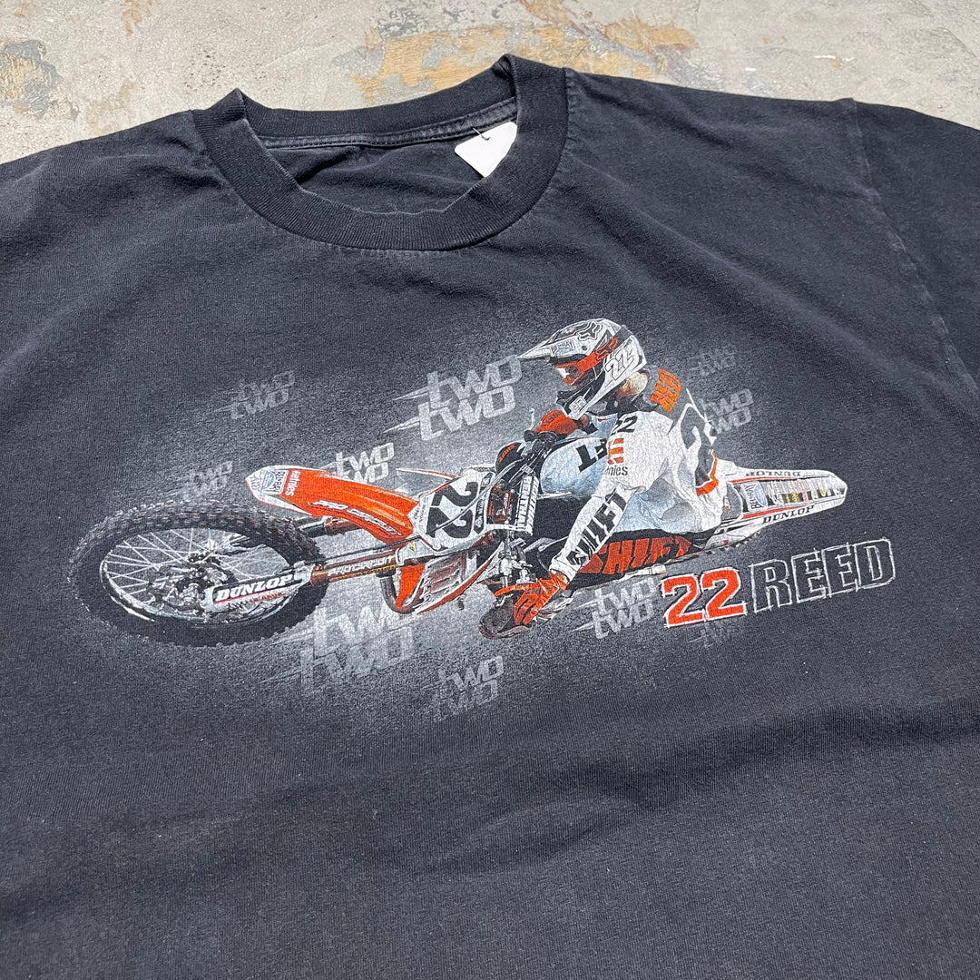 古着 USAVINTAGE / TWO･TWO･MOTORCYCLE･SPORTS / バイクレースチーム / プリントTシャツ / サイズL