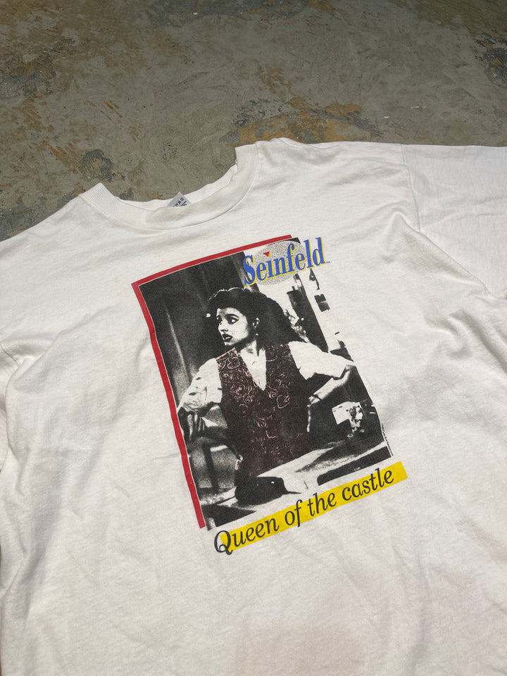 #MA170 古着 USA製 93's フルーツオブザルーム / SEINFELD / サインフェルド / QUEEN OF THE CASTLE / ヴィンテージ シングルステッチ プリントTシャツ/サイズXL