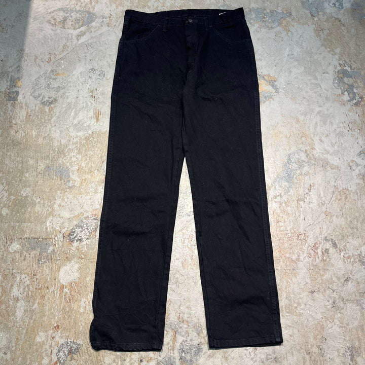 #4193 古着 RUSTLER/ラスラー/Black Denim Pants/ブラックデニムパンツ/ストレートパンツ/サイズ36×34