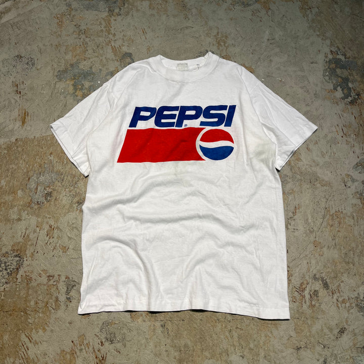 #4614 古着 90s PEPSI ペプシ/ヴィンテージ シングルステッチ TシャツサイズL