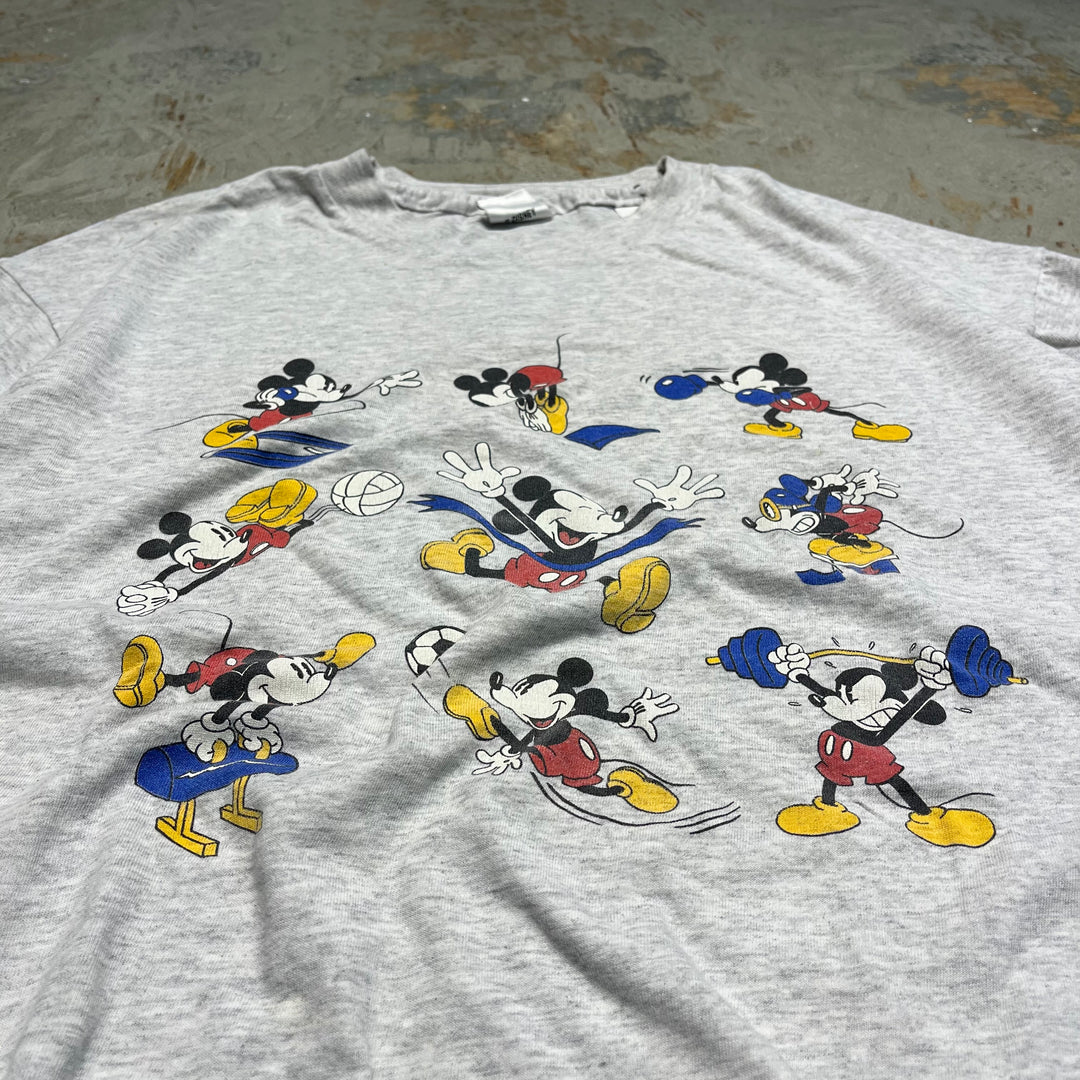 旧衣服90'S THE DISNEY STORE/米老鼠/运动/复古单针印花T恤/尺寸XL相当