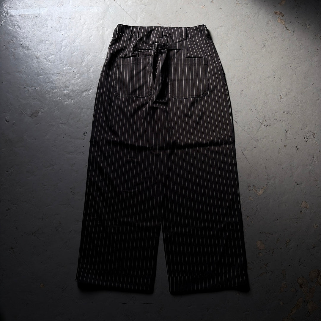 ベイカータックパンツ/ワイドストレートパンツ（ストライプ）
