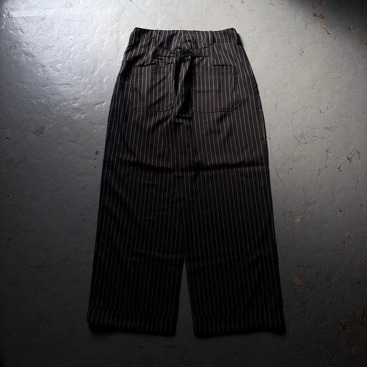 ベイカータックパンツ/ワイドストレートパンツ（ストライプ）
