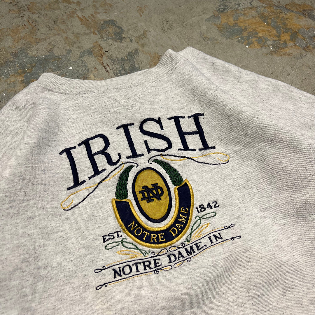 #3949 古着 unknow/Crew neck sweat/クルーネックスウェット/IRISH NOTRE DAME/カレッジロゴ/サイズXXL