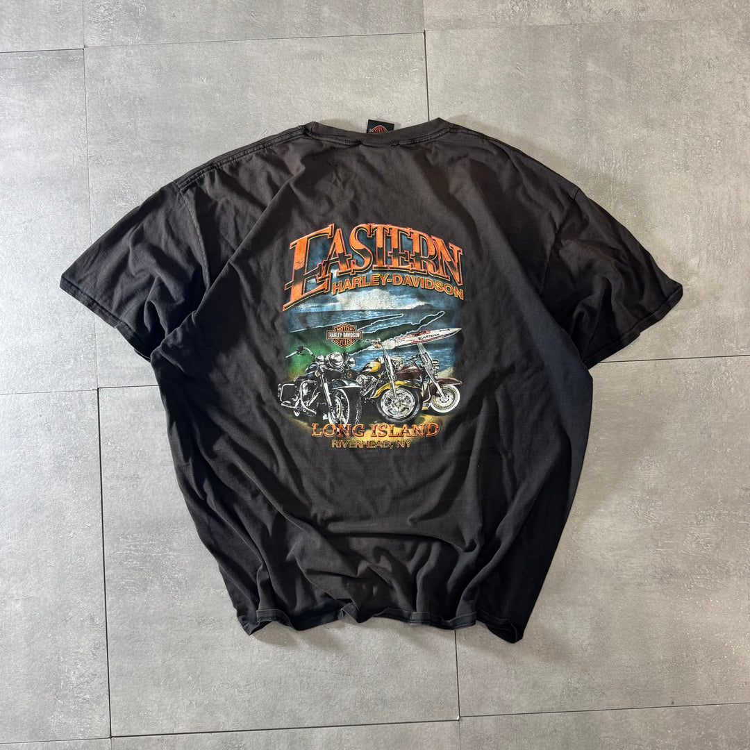 古着 Harley-Davidson ハーレーダビッドソン リアルサンフェード プリントTシャツ サイズ2XL