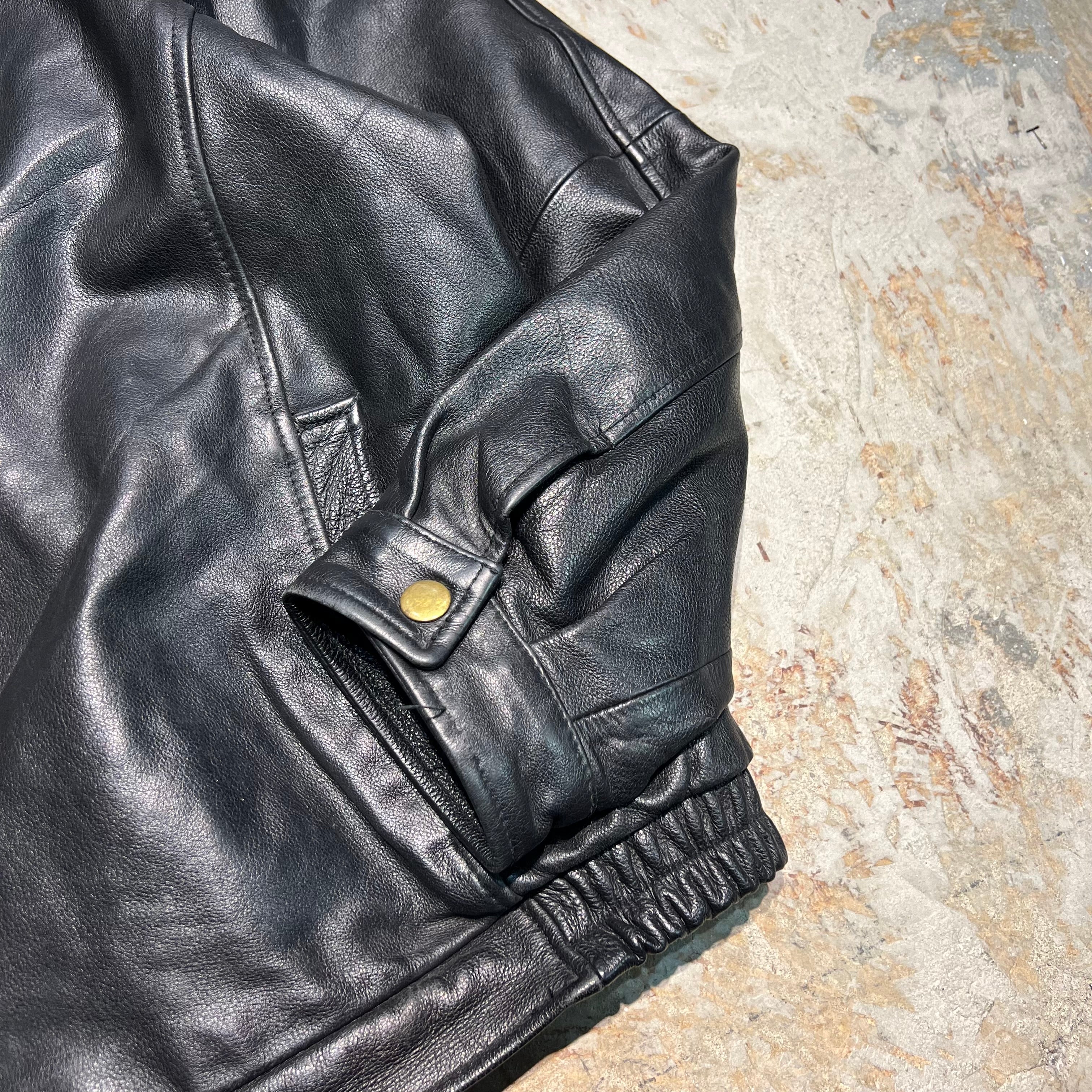 3195 古着 croft&barrow/Leather jacket/ジップアップレザージャケット