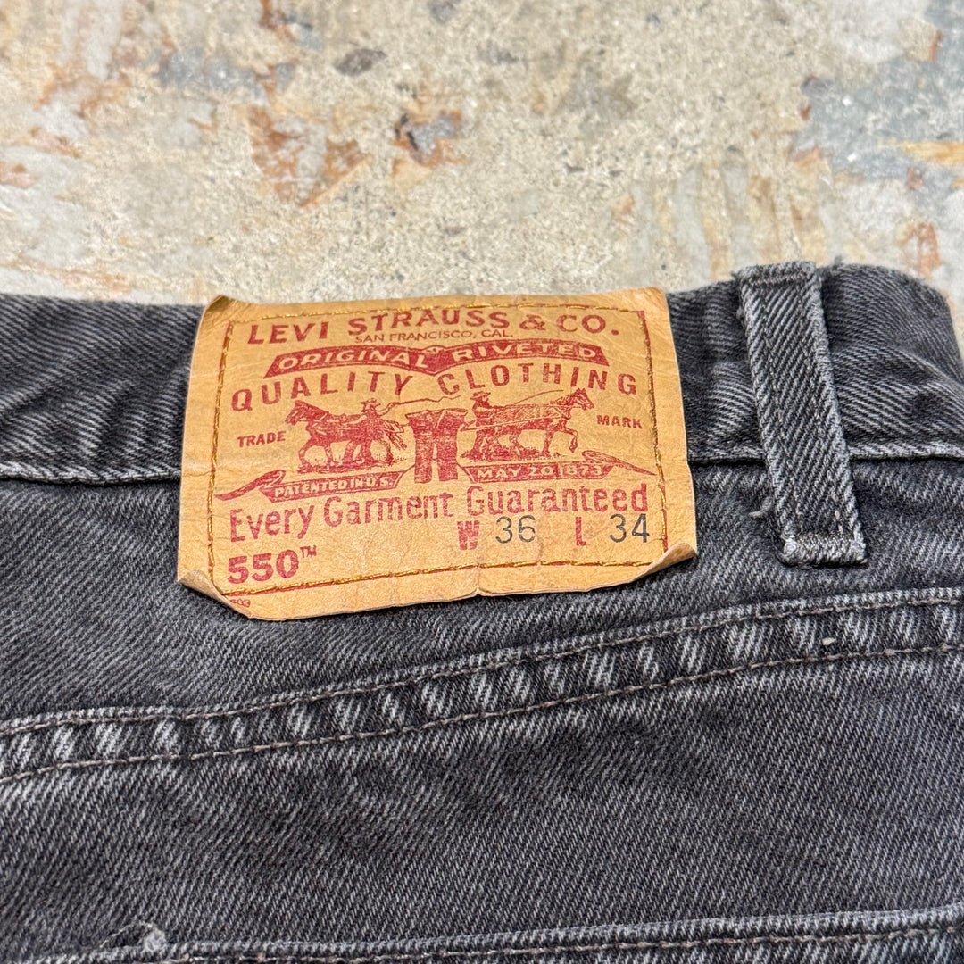 二手衣99's Levi's /李维斯/黑色牛仔裤/ 550/实际尺寸33×32