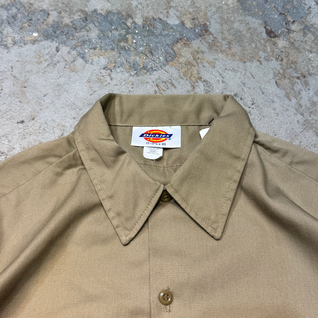 旧衣服USA制造DICKIES/ DICKIES/ work长袖衬衫/尺寸XL