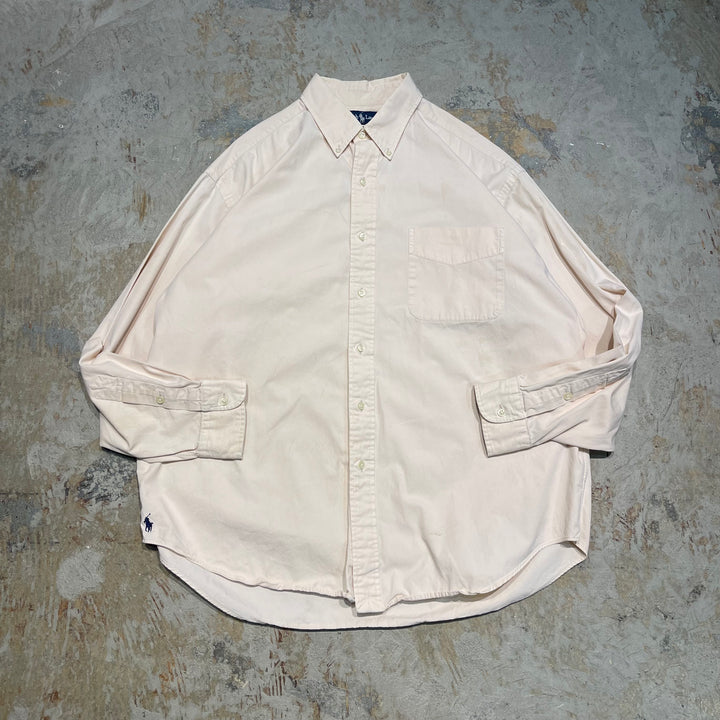 #4323 Ralph Lauren/ラルフローレン L/S B.D Shirts/ボタンダウンシャツ/BIG SHIRT/裾ポニー/サイズL