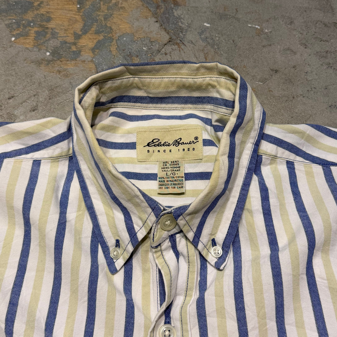 古着 Eddie Bauer/エディー･バウアー/ ボタンダウン長袖シャツ/ストライプ柄/サイズL