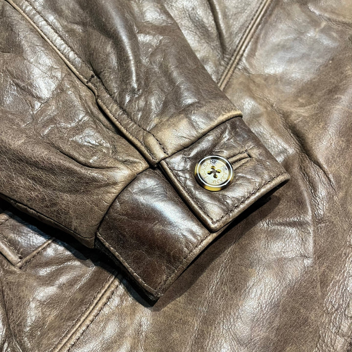 #3315 古着 Unknow/Leather jacket/ジップアップレザージャケット/サイズL