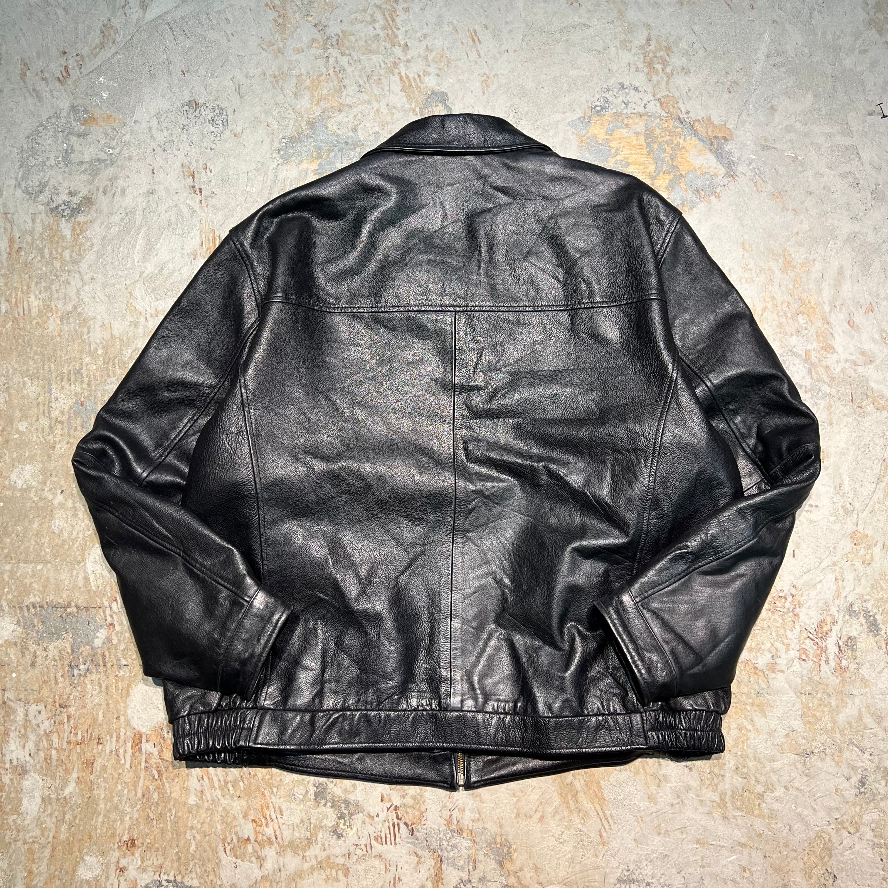 3195 古着 croft&barrow/Leather jacket/ジップアップレザージャケット