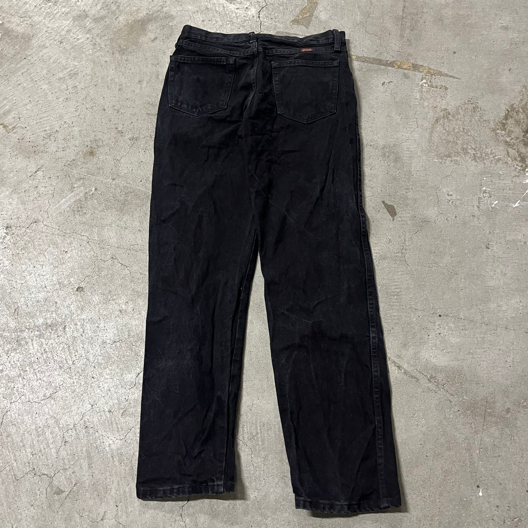 #4205 古着 RUSTLER/ラスラー/Black Denim Pants/ブラックデニムパンツ/ストレートパンツ/サイズ31×30