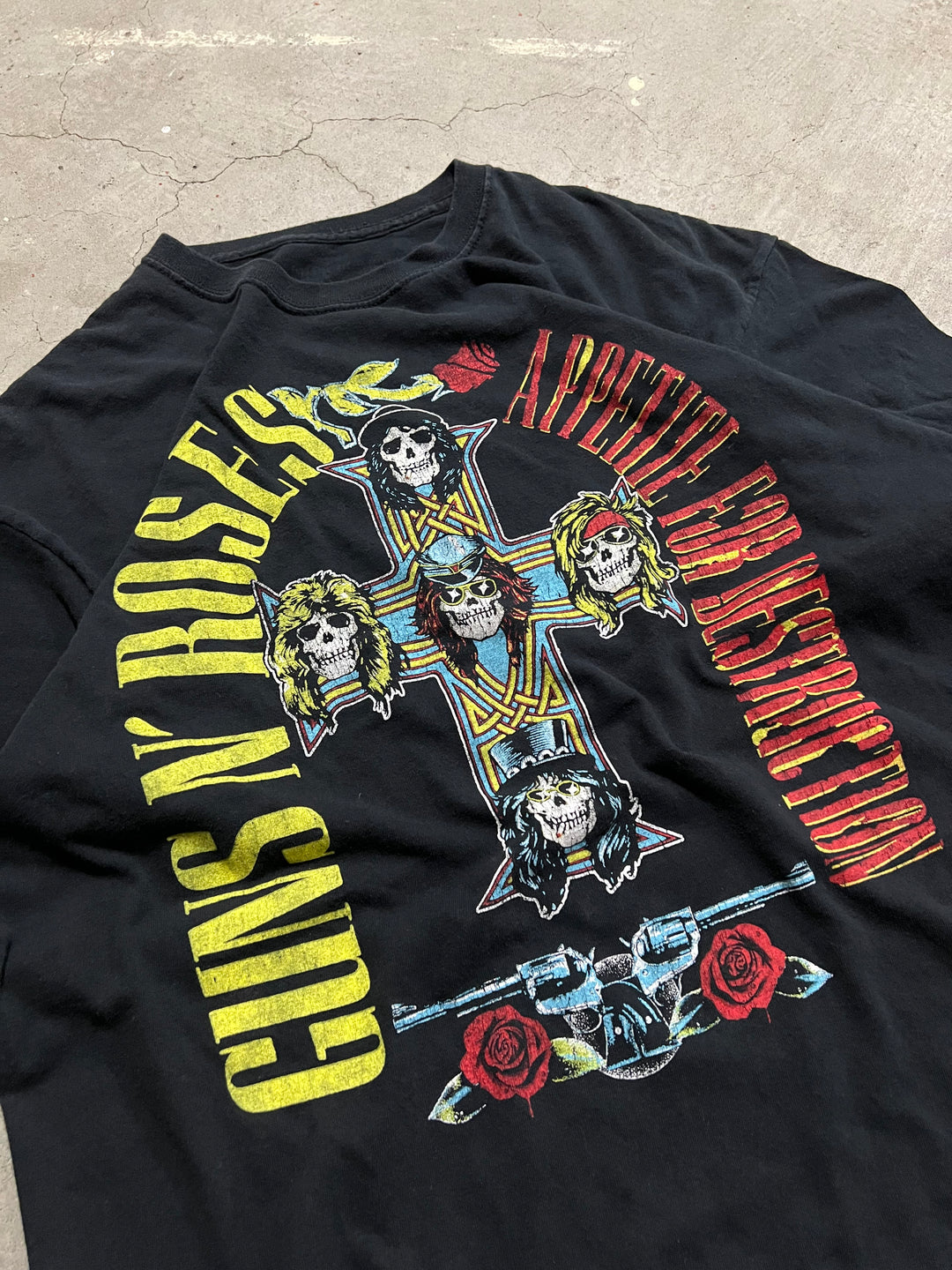 #MA52 古着 GUNS N' ROSES/ガンズアンドローゼズ/バンドTシャツ/プリント Tシャツ/サイズXL