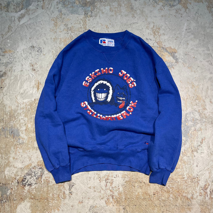 #3800 古着 Russell/ラッセル/Crew Neck Sweat Shirts/クルースウェット/ESKIMO JOE'S STILLWATER.OK./MADE IN U.S.A/背面ロゴ/サイズM