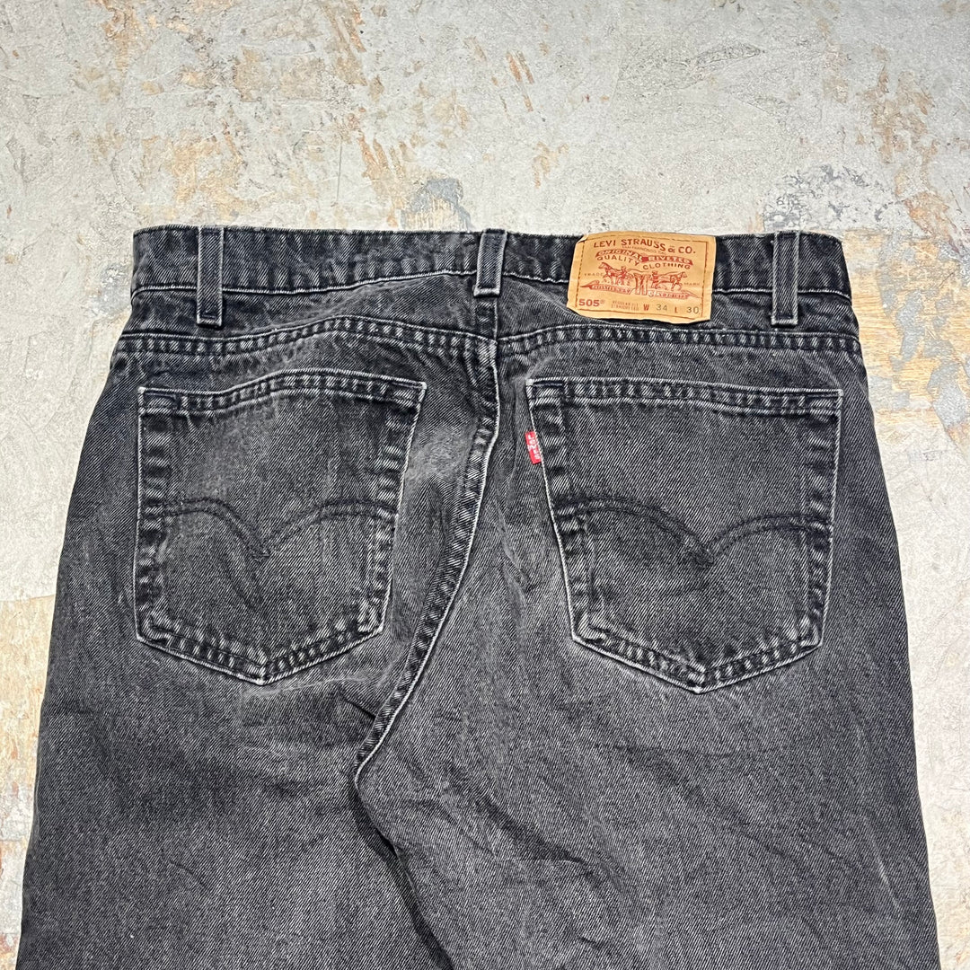 #4195 古着 Levi's/リーバイス/Black Denim Pants/ブラックデニムパンツ/505/MADE IN U.S.A/サイズ34×30