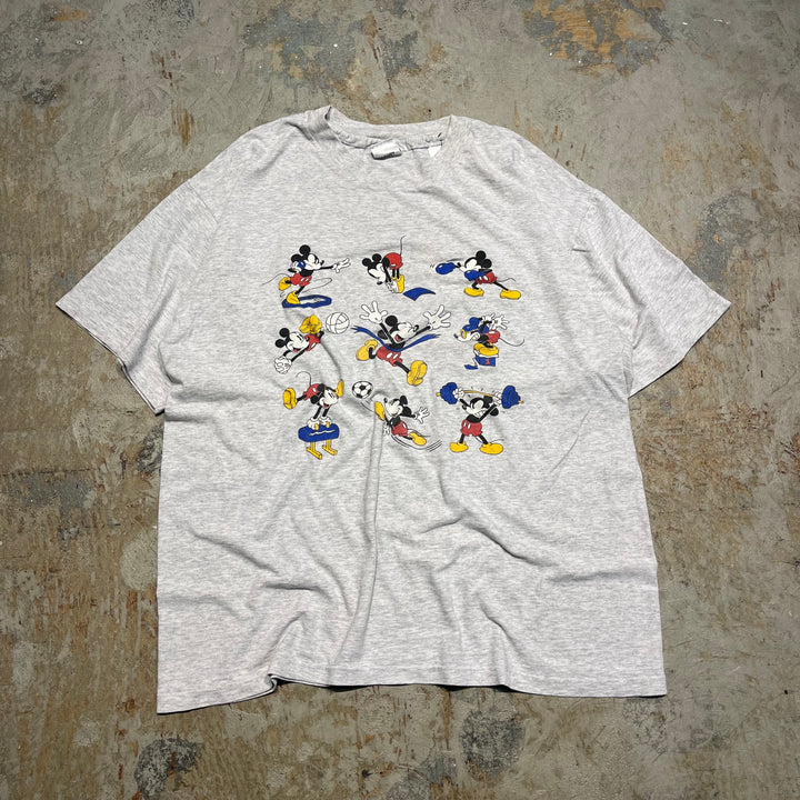 旧衣服90'S THE DISNEY STORE/米老鼠/运动/复古单针印花T恤/尺寸XL相当