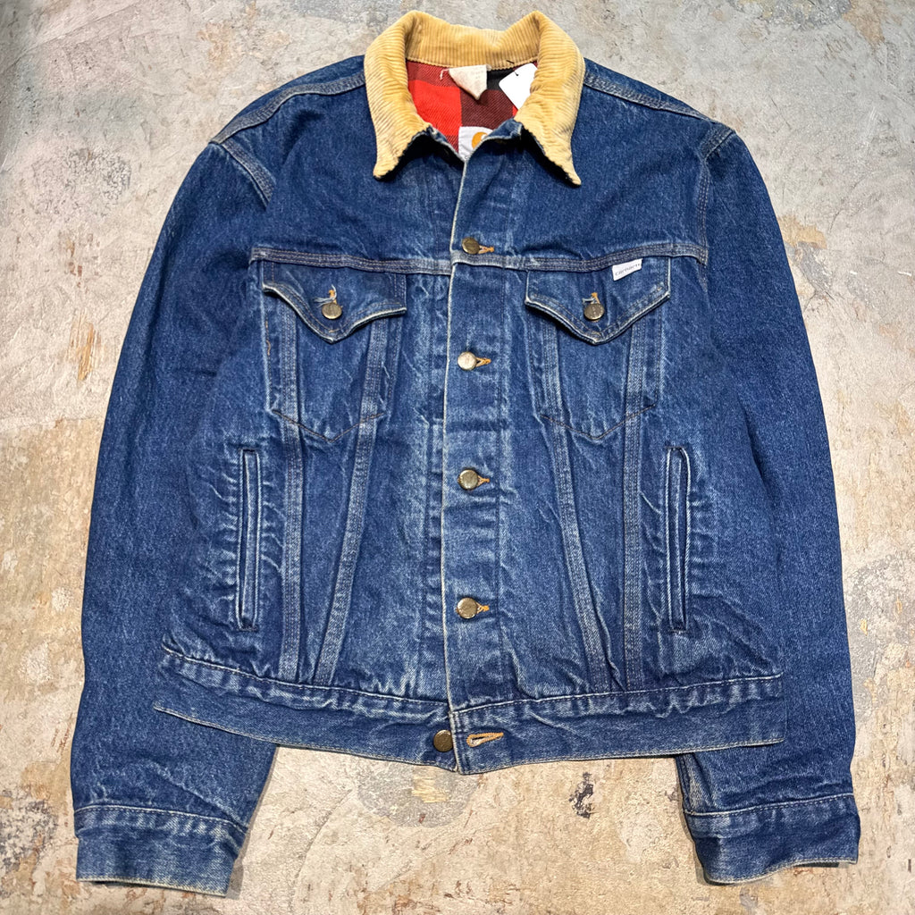 【美品】Carhartt コーデュロイ襟ジャケット S 古着 USA製 98's carhartt/カーハート/デニムジャケット/Gジャン