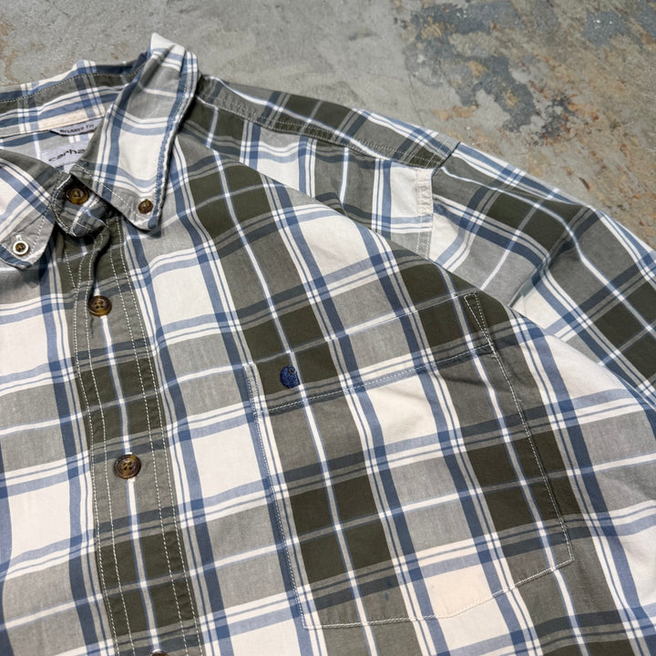 Used clothing carhartt/ Carhartt/ Button-down short sleeve shirt/ Checkered pattern/ Size XL