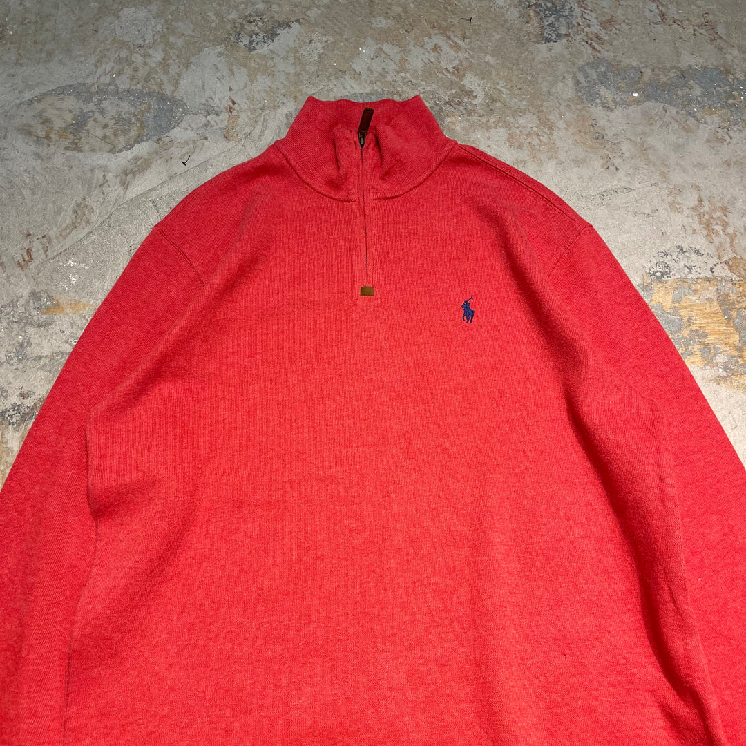 #3347 古着 Polo Ralph Lauren/ポロラルフローレン / Half Zip Cotton Knit Sweater/ハーフジップ コットンニット セーター / サイズM