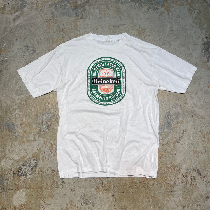 古着 Heineken/ハイネケン/ヴィンテージ シングルステッチ プリントTシャツ/サイズL相当