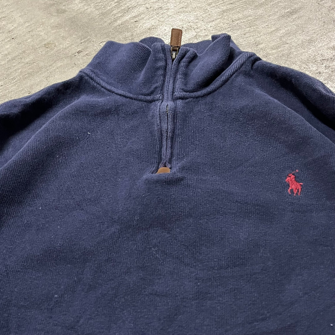 #3878 古着 POLO by Ralph Lauren/ポロバイラルフローレン/Cotton Knit Half Zip Sweaterコットンニットハーフジップセーター/ サイズM