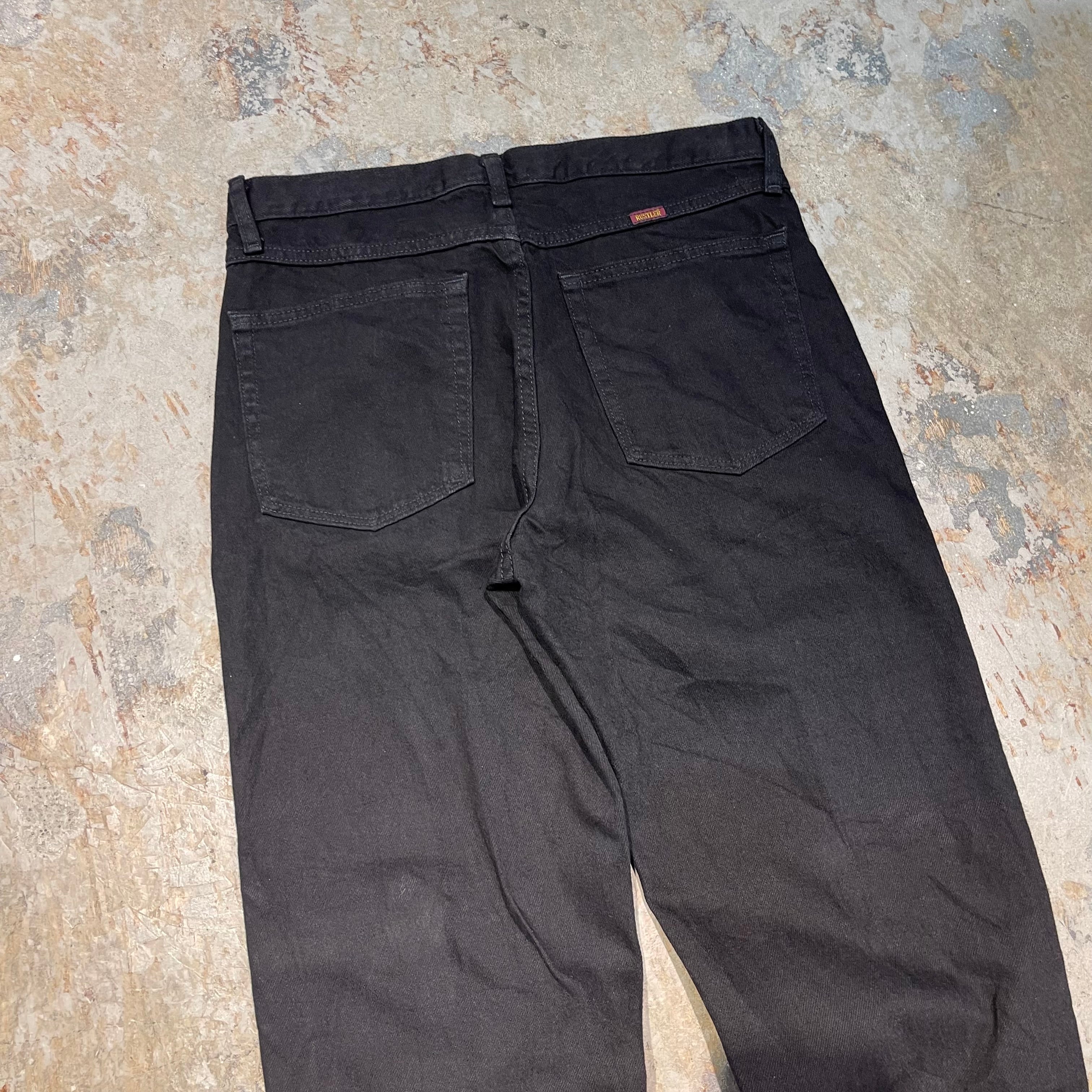 4766 古着 RUSTLER/ラスラー/Black Denim Pants/ブラックデニムパンツ/サイズ33×30 – 古着屋 MUJIN