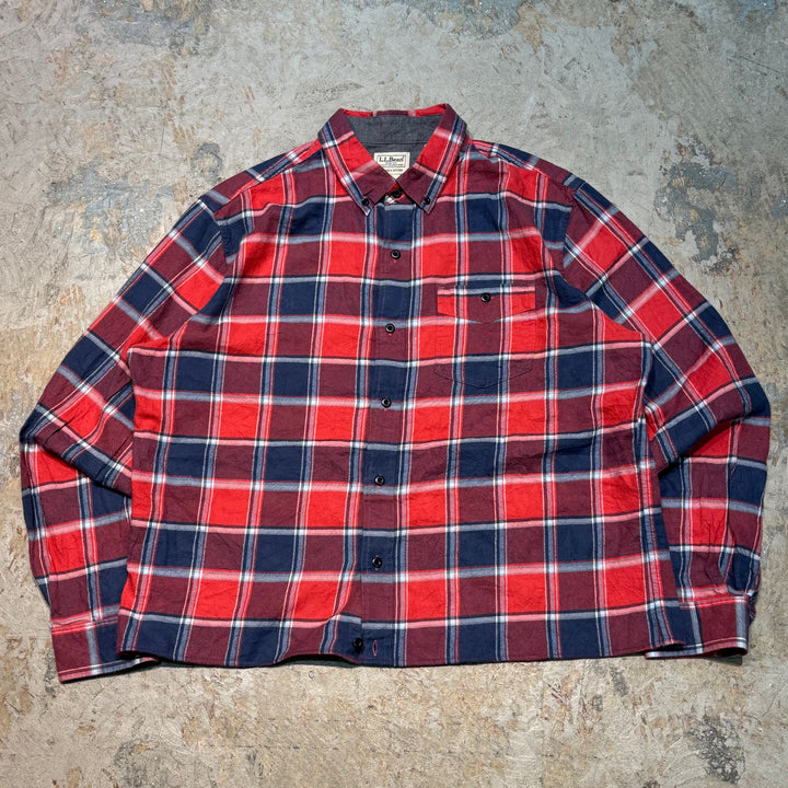 古着 L.L.Bean/ エルエルビーン/ フランネルシャツ/ チェック柄/ リメイク/ サイズL