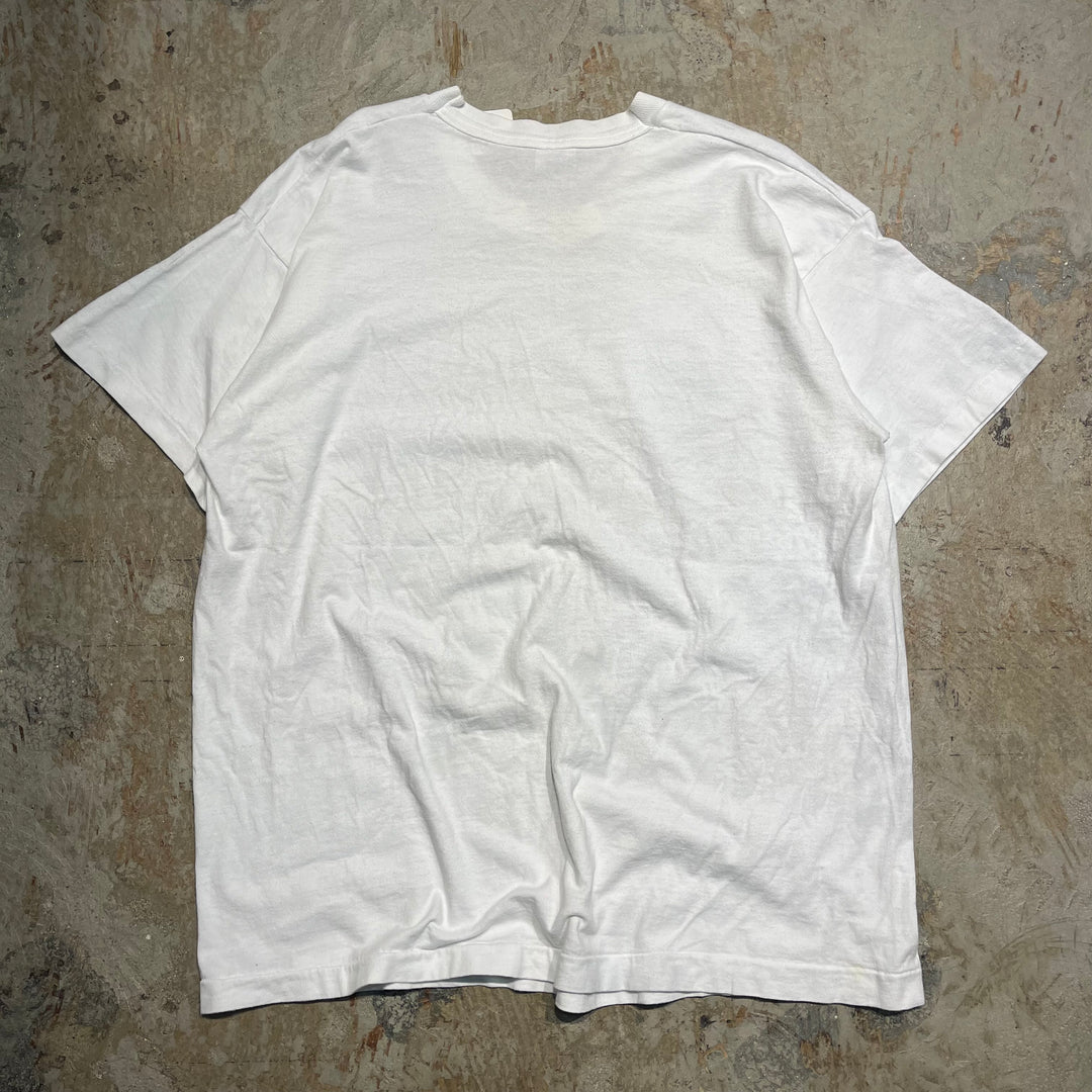 #4572 古着 91's FRUIT OF THE LOOM/フルーツオブザルーム/short sleeve print t-shirt Tee/半袖プリントTシャツ/シングルステッチ/USA製/サイズXL